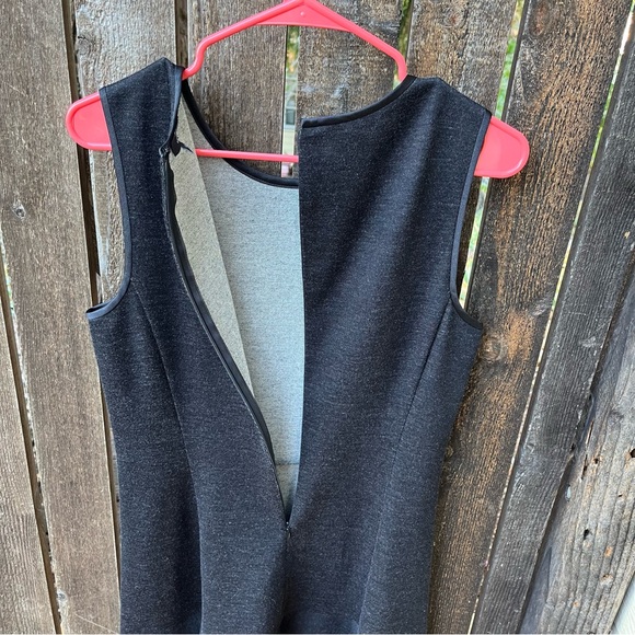 Theory Nikay Jackson Wool Blend A-Line Sleeveless Dress NWOT Dark Charcoal Sz 12 - Picture 7 of 13